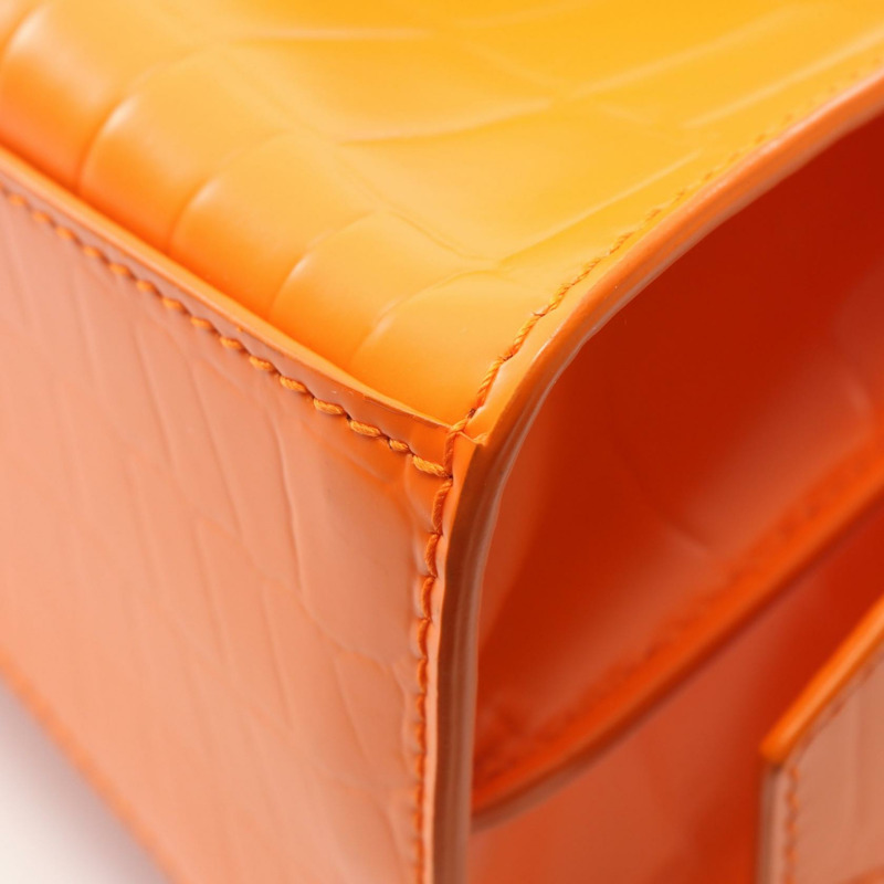 巴黎世家 NEO CLASSIC CITY MINI 肩背斜背包，橘色皮革，二手-5