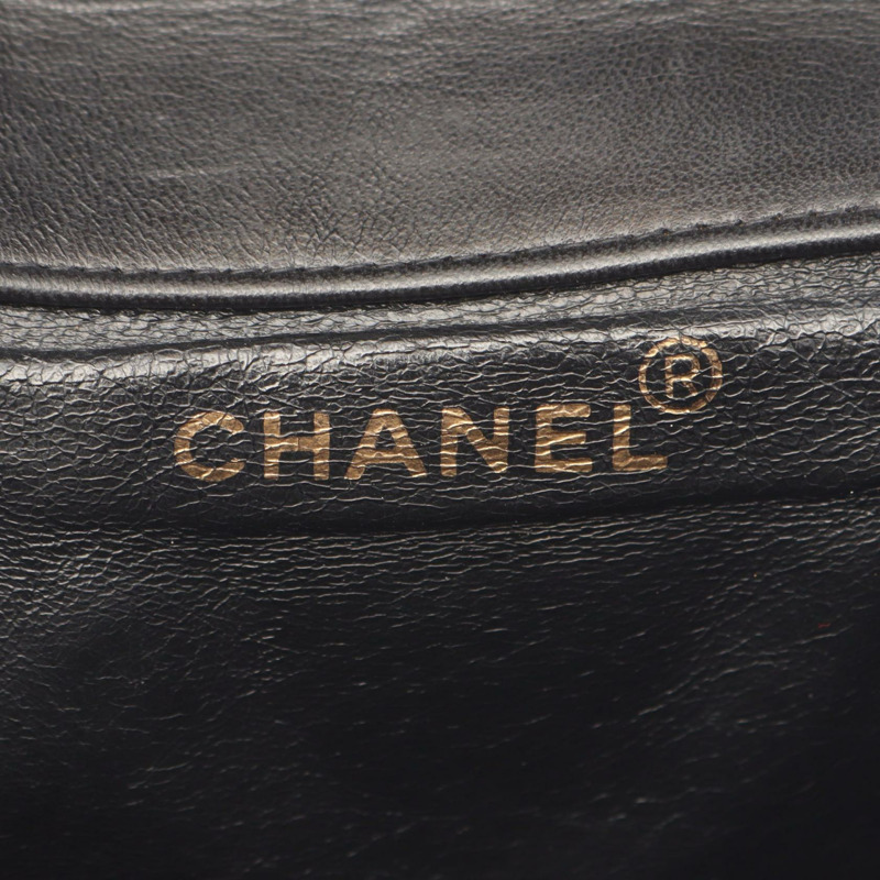 香奈兒 (CHANEL) 絎縫雙肩包，羊皮材質，黑色，二手，女士，金色五金-3