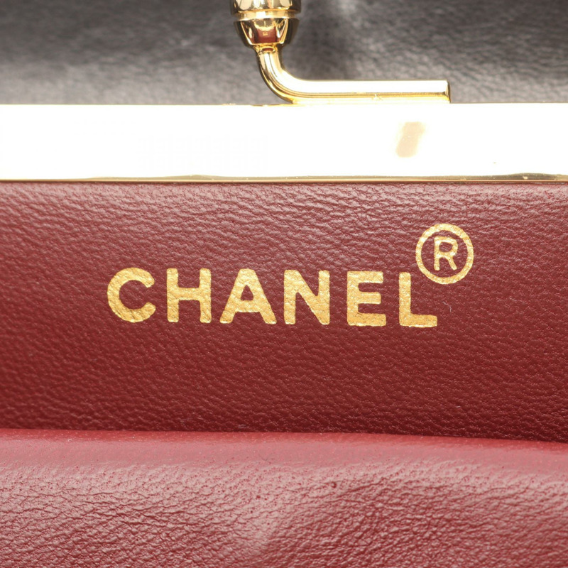 香奈兒 (CHANEL) 人字紋 V 字縫線鏈條單肩手提包，羊皮材質，黑色，金色五金，二手女款-3