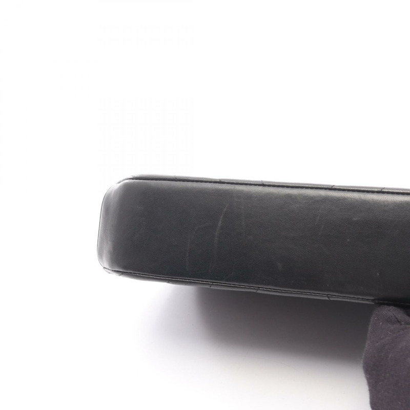 香奈兒 (CHANEL) 人字紋 V 字縫線鏈條單肩手提包，羊皮材質，黑色，金色五金，二手女款-11