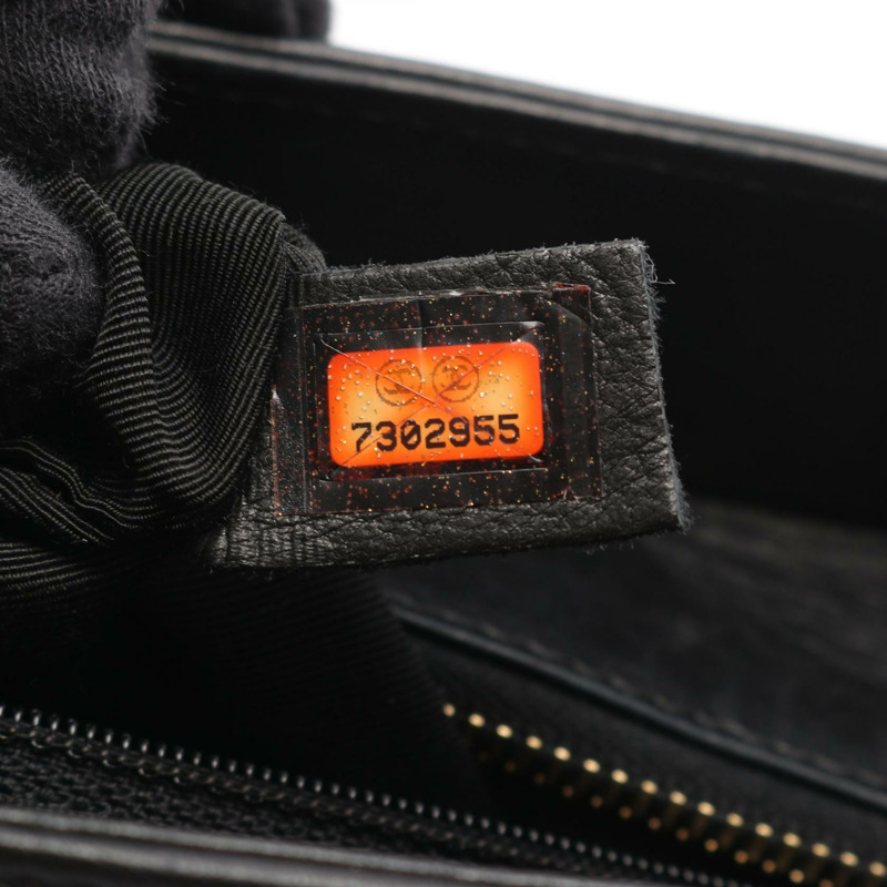 香奈兒巧克力棒手提單肩包，羊皮，黑色，金色五金，二手，女士CC-4