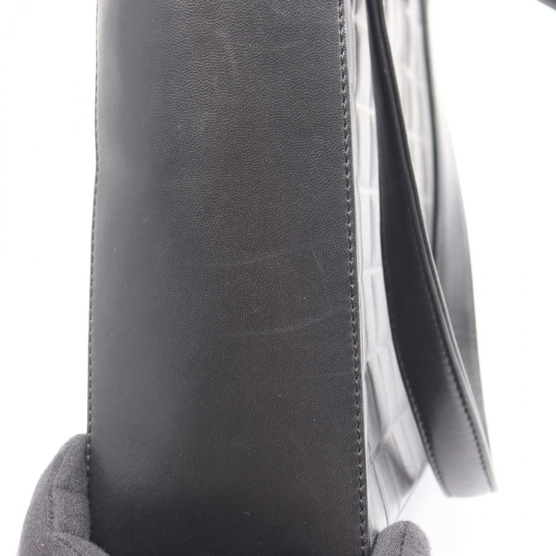 香奈兒巧克力棒手提單肩包，羊皮，黑色，金色五金，二手，女士CC-9