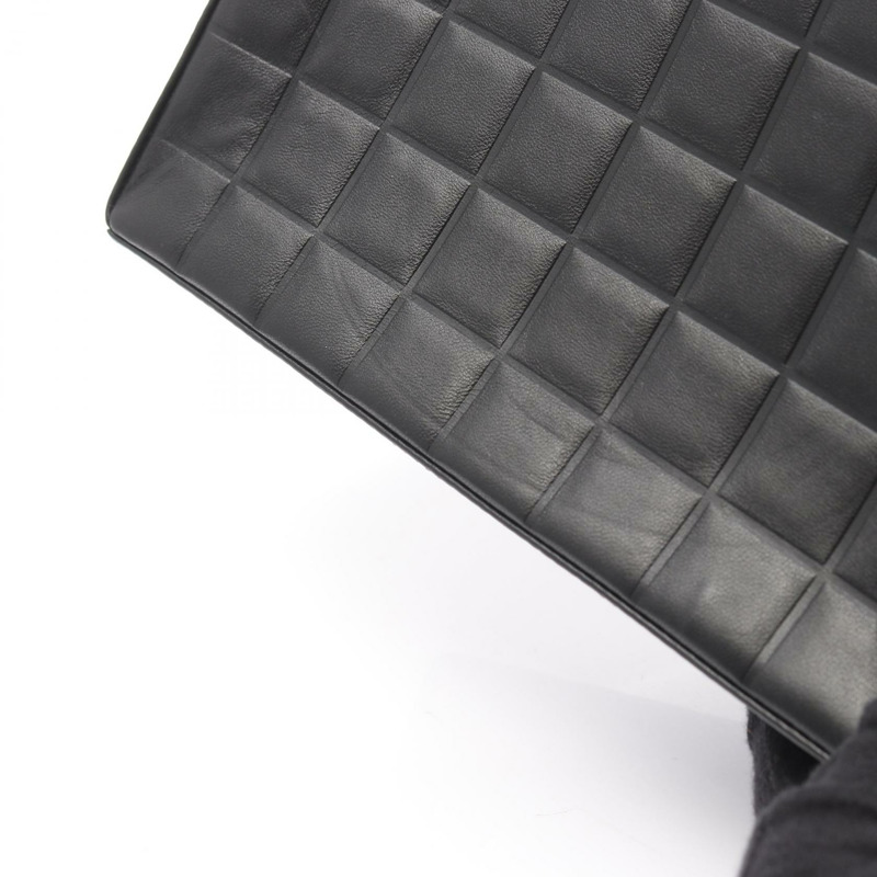 香奈兒巧克力棒手提單肩包，羊皮，黑色，金色五金，二手，女士CC-11