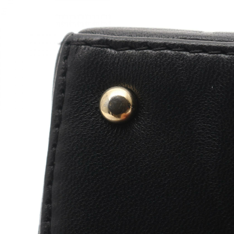 香奈兒巧克力棒手提單肩包，羊皮，黑色，金色五金，二手，女士CC-13