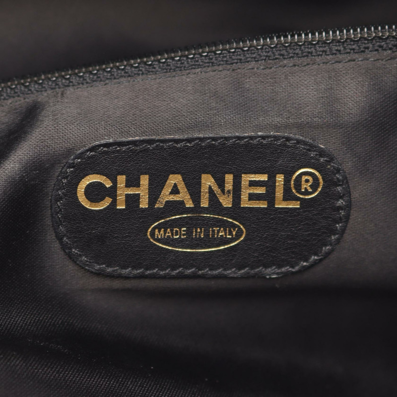 香奈兒 Jumbo COCO 標誌單背包，黑色皮革，二手，女士，金色五金 CC-3