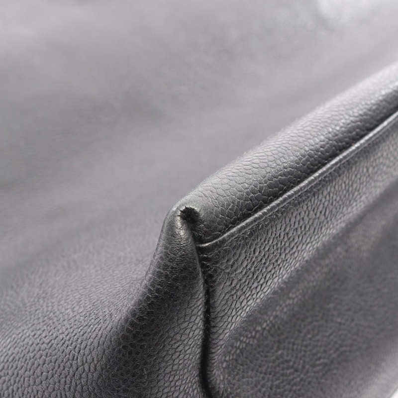 香奈兒 Jumbo COCO 標誌單背包，黑色皮革，二手，女士，金色五金 CC-7