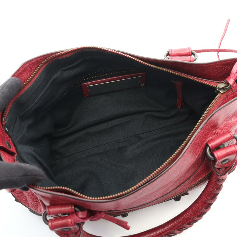 BALENCIAGA 首款紅色二手女士皮革單肩手提包-2