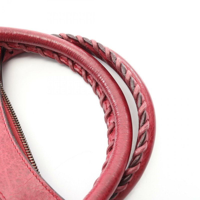 BALENCIAGA 首款紅色二手女士皮革單肩手提包-5