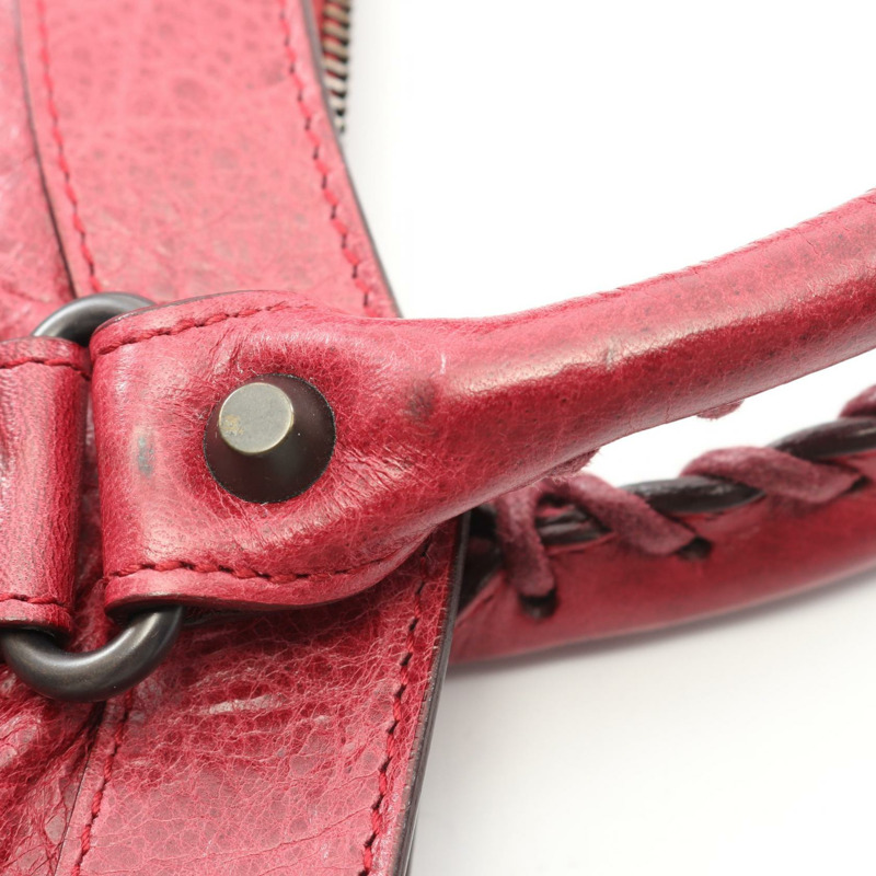 BALENCIAGA 首款紅色二手女士皮革單肩手提包-6