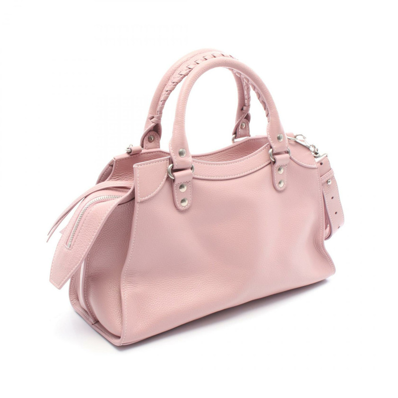 BALENCIAGA Neo Classic City 小號單肩斜背包，粉紅色皮革，二手-1