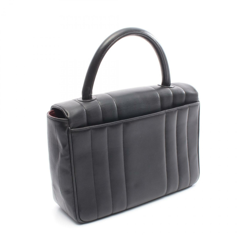 香奈兒 Mademoiselle 女士黑色羊皮手提包，二手女款-1