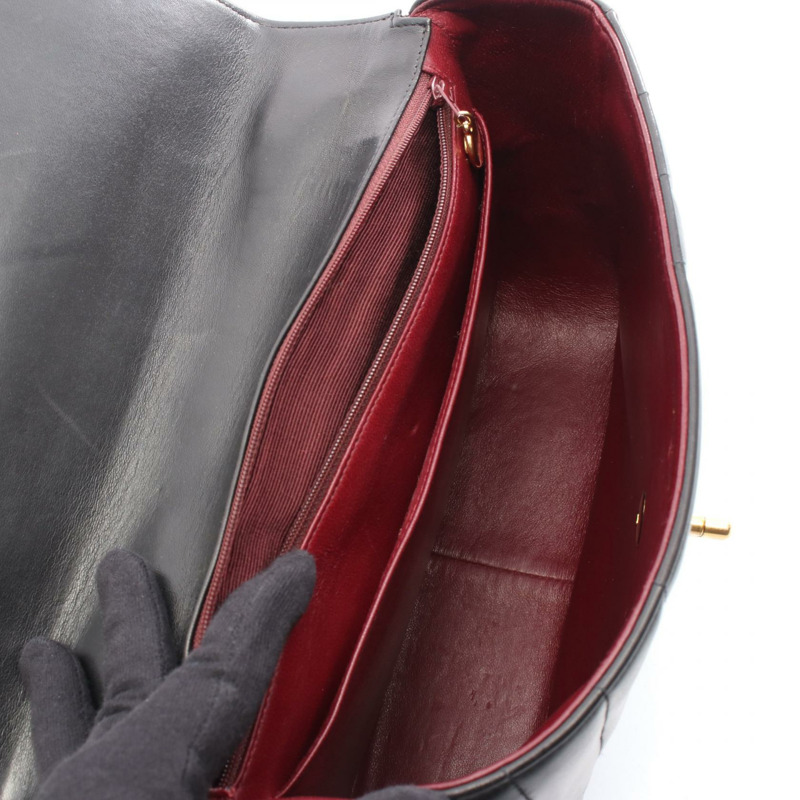 香奈兒 Mademoiselle 女士黑色羊皮手提包，二手女款-2