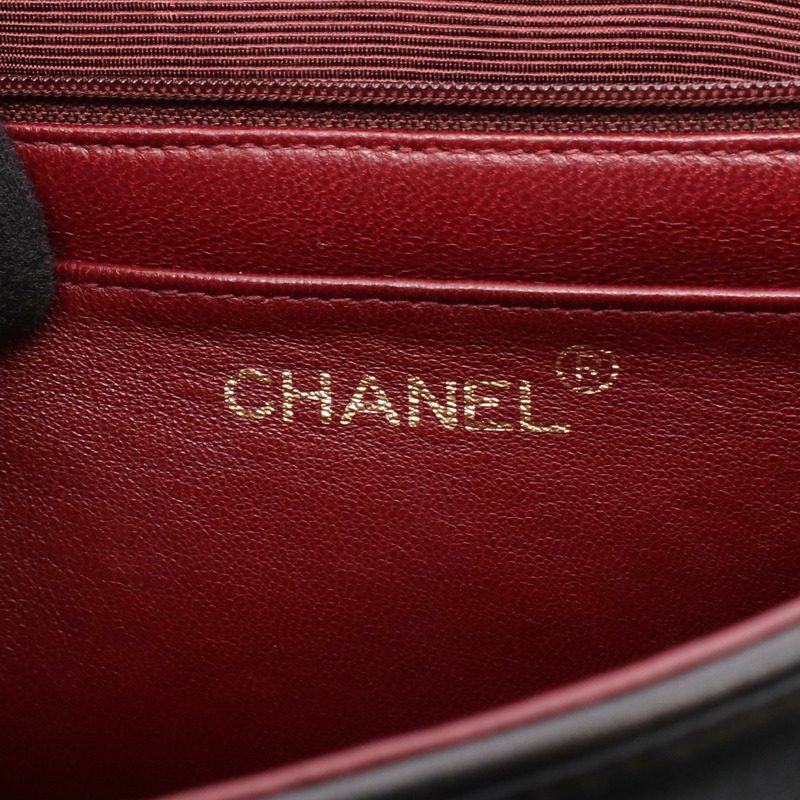 香奈兒 Mademoiselle 女士黑色羊皮手提包，二手女款-3