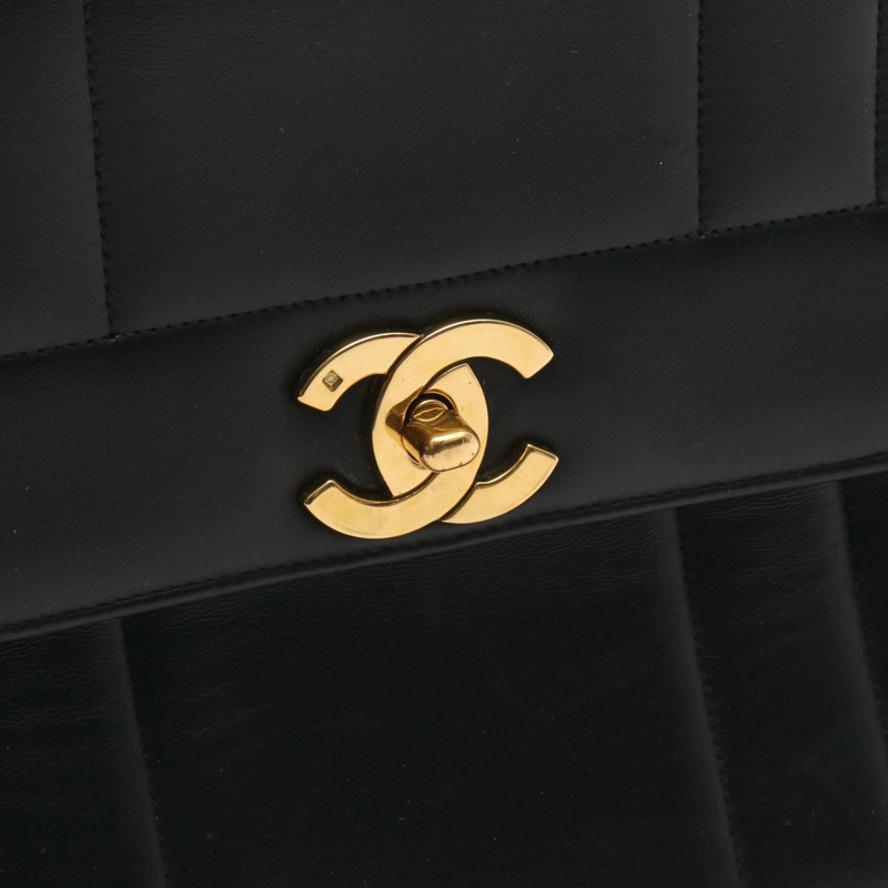 香奈兒 Mademoiselle 女士黑色羊皮手提包，二手女款-8