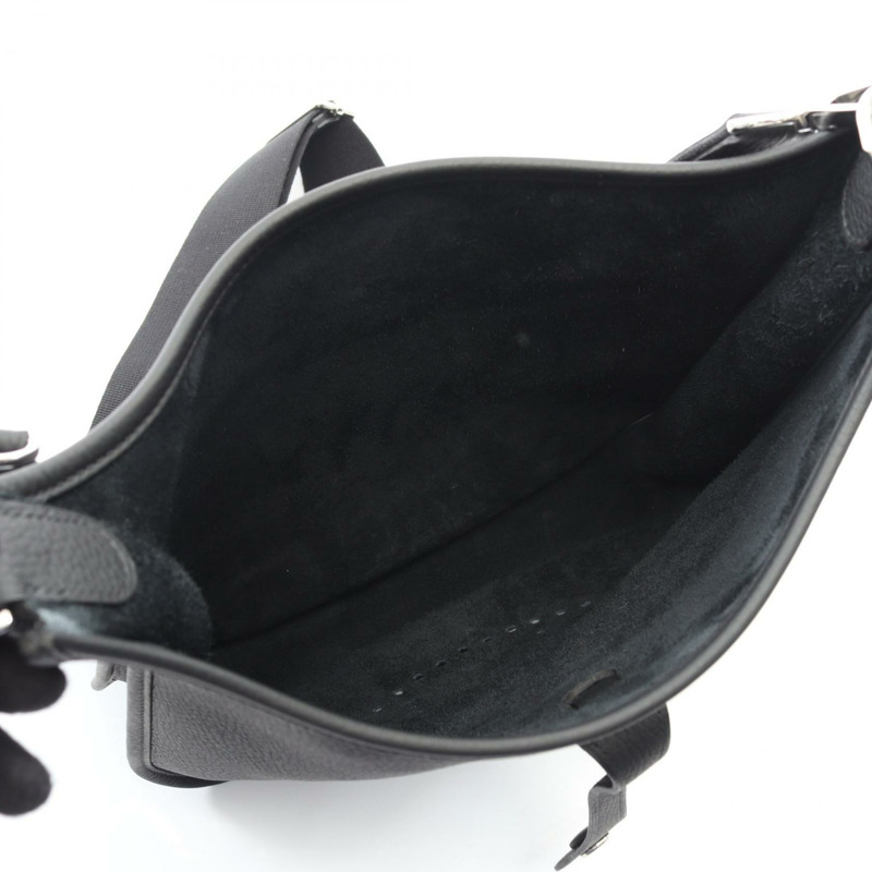 愛馬仕 Evelyne 3 PM 肩挎包 Y Taurillon Clemence 黑色 二手 SHW-2