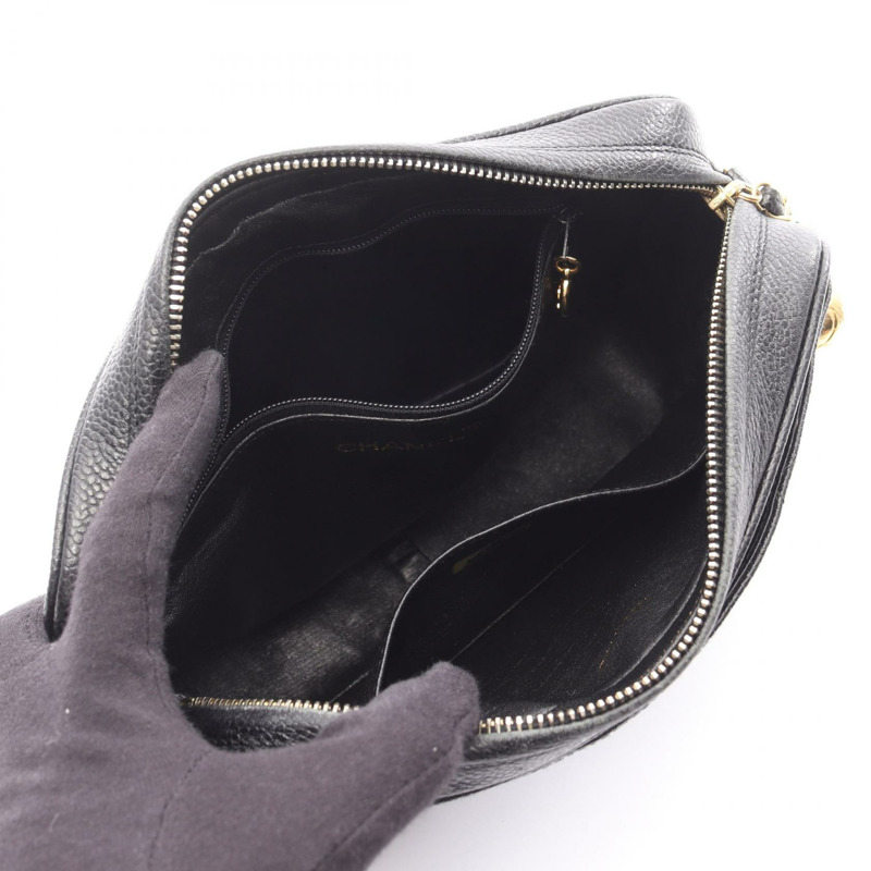 香奈兒 (CHANEL) Matelasse 鏈條肩背斜背包，黑色小牛皮，金色五金，二手 CC-2