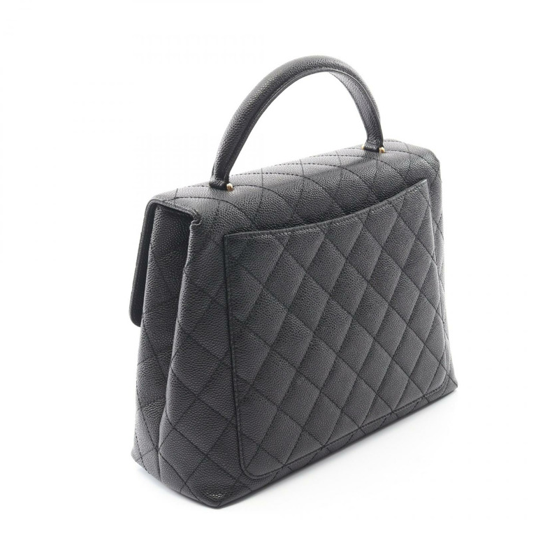 香奈兒 (CHANEL) Matelasse 手提包 A12397 粒面小牛皮 黑色 GHW 二手 女士 CC-1