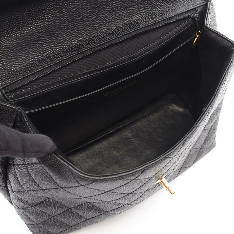 香奈兒 (CHANEL) Matelasse 手提包 A12397 粒面小牛皮 黑色 GHW 二手 女士 CC-2