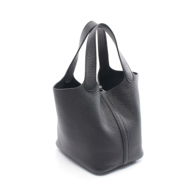 愛馬仕 Picotin Lock PM 手提包，Taurillon Clemence 黑色，二手女士 SHW-1