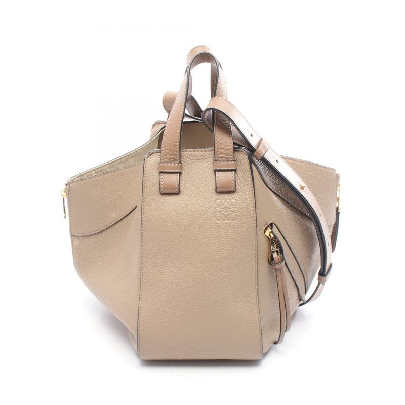LOEWE Hammock 小號肩斜背包 A538S35X51 皮革 米色 二手-0