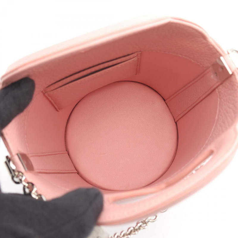 TIFFANY＆CO 返回 TIFFANY 迷你鏈斜背包 皮革 粉紅色 二手-2