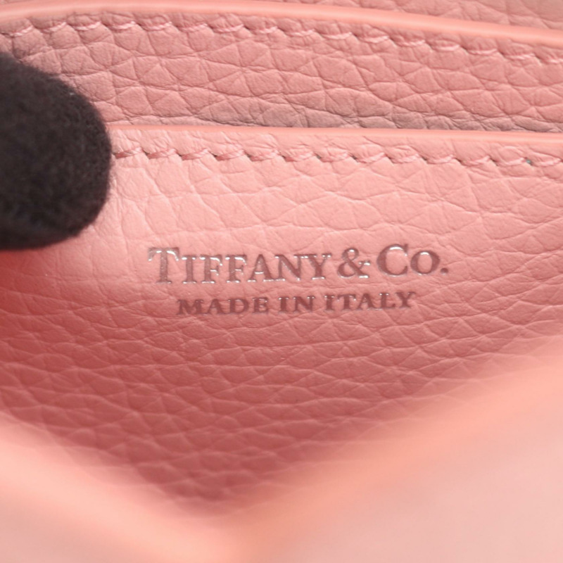 TIFFANY＆CO 返回 TIFFANY 迷你鏈斜背包 皮革 粉紅色 二手-3