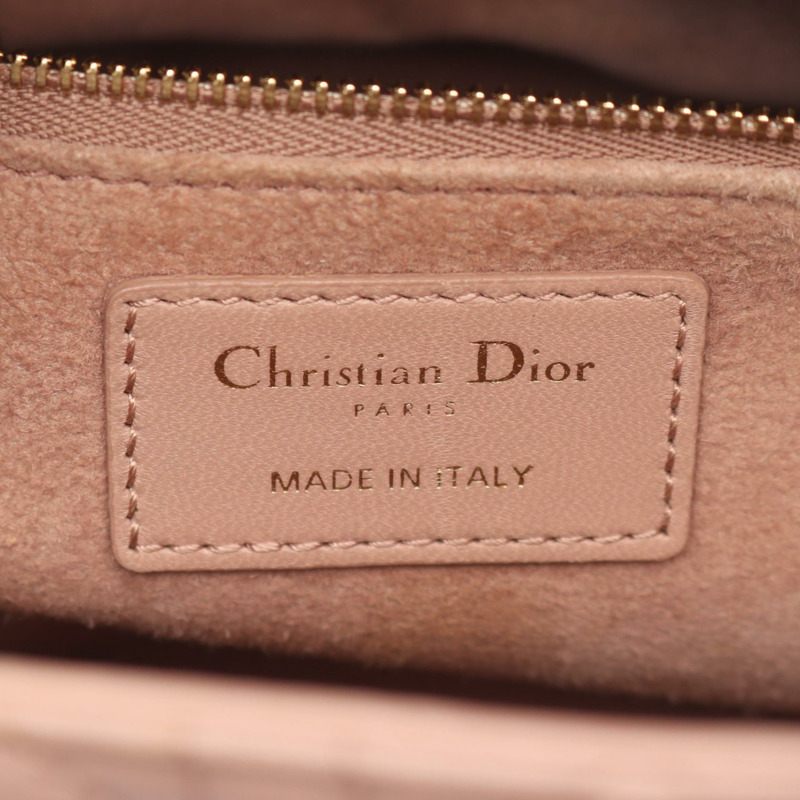 Christian Dior LADY DIOR Cannage 手提斜背包單肩包 粉紅色-3