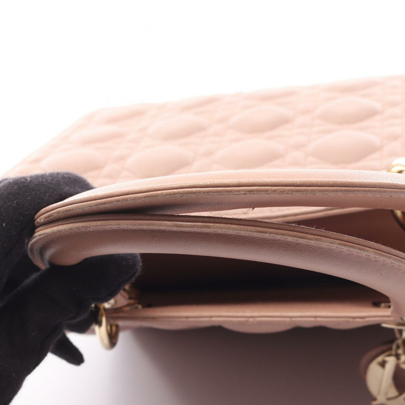 Christian Dior LADY DIOR Cannage 手提斜背包單肩包 粉紅色-4