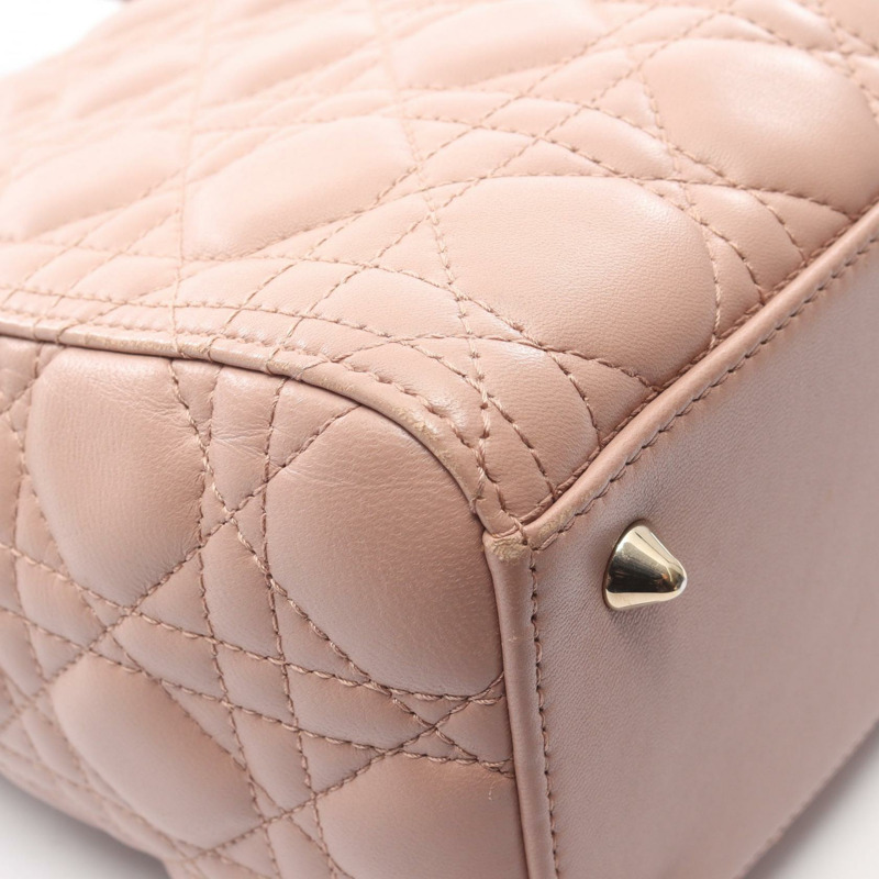 Christian Dior LADY DIOR Cannage 手提斜背包單肩包 粉紅色-9