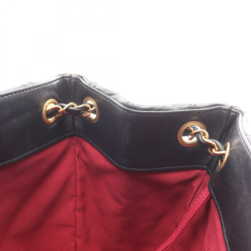 香奈兒 (CHANEL) 絎縫鏈條肩背包，羊皮材質，黑色，金色五金，二手，女士款 CC-7