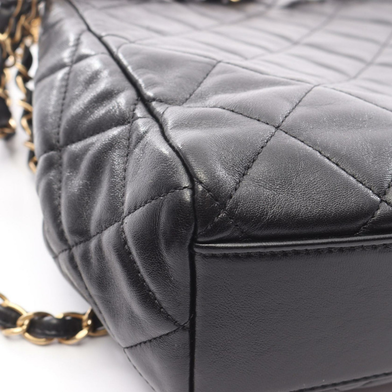 香奈兒 (CHANEL) 絎縫鏈條肩背包，羊皮材質，黑色，金色五金，二手，女士款 CC-10