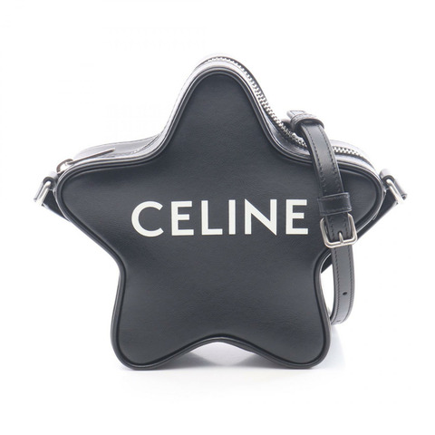 CELINE 小號 Etoile 肩斜背包 198763 黑色皮革 二手 女士 logo