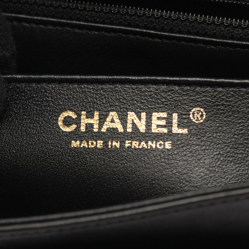 香奈兒 (CHANEL) Matelasse 經典鏈條肩背包，羊皮材質，黑色，二手，金色五金-3