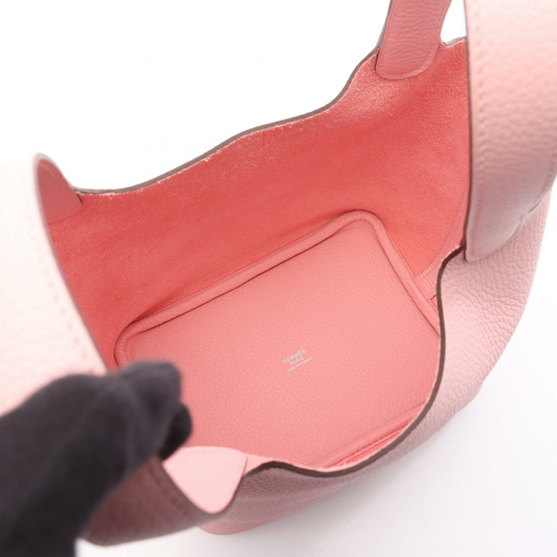 愛馬仕 Picotin Lock PM 手提包 K Taurillon Clemence Rose 櫻花色 二手 SHW-2