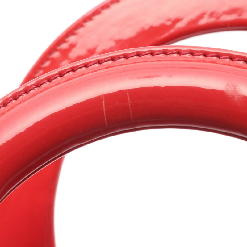 Dior Lady Dior 大單肩手提包，漆皮紅色，二手女款-8