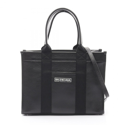 BALENCIAGA HARDWARE TOTE S 單肩包 671402 黑色皮革 二手 女士 logo