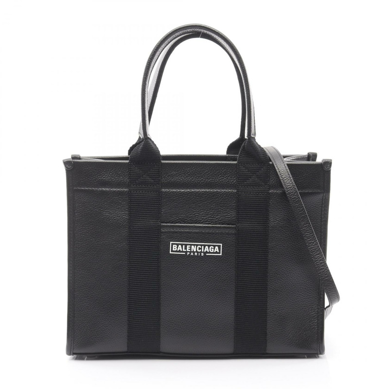 BALENCIAGA HARDWARE TOTE S 單肩包 671402 黑色皮革 二手 女士 logo-0