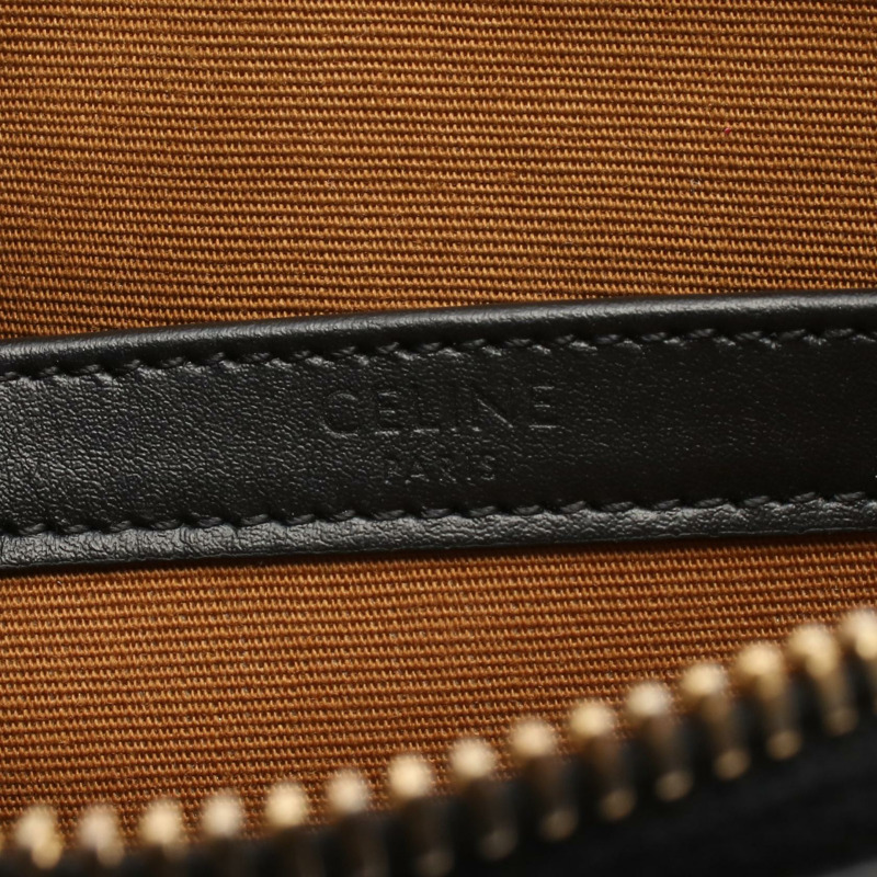 CELINE Triomphe 中斜背包，帆布皮革材質，棕色，二手女款-3