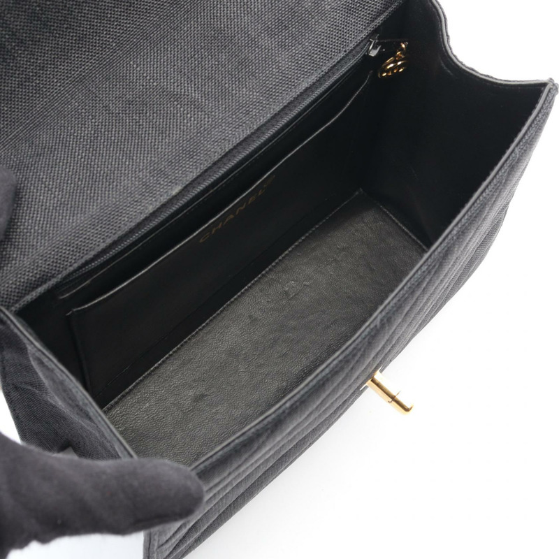 香奈兒鏈條斜背單肩手提包，帆布尼龍材質，灰色，二手，女士，金色五金-2