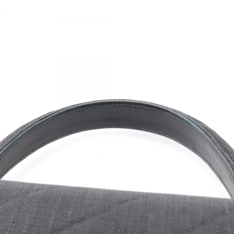 香奈兒鏈條斜背單肩手提包，帆布尼龍材質，灰色，二手，女士，金色五金-6