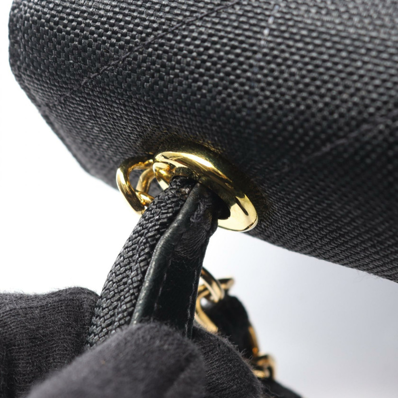 香奈兒鏈條斜背單肩手提包，帆布尼龍材質，灰色，二手，女士，金色五金-7