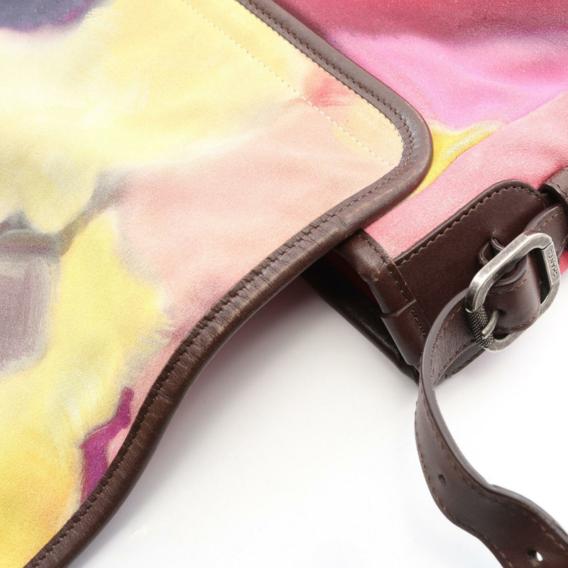 香奈兒 COCO 標誌肩挎包 A90809 棕色多色麂皮二手 CC-6