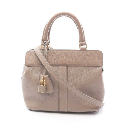 CELINE 小號 Cabas de France 單肩手提包 191963CRE 皮革 米色 二手 女士