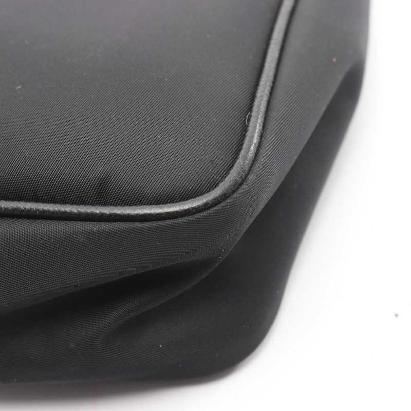 PRADA 肩挎斜背包 2VH113 尼龍 Saffiano 皮革 黑色 二手 男女通用-5