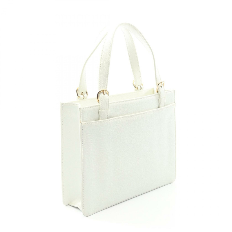 香奈兒 COCO 標誌單背包，粒面小牛皮，白色，金色五金，二手，女士 CC-1