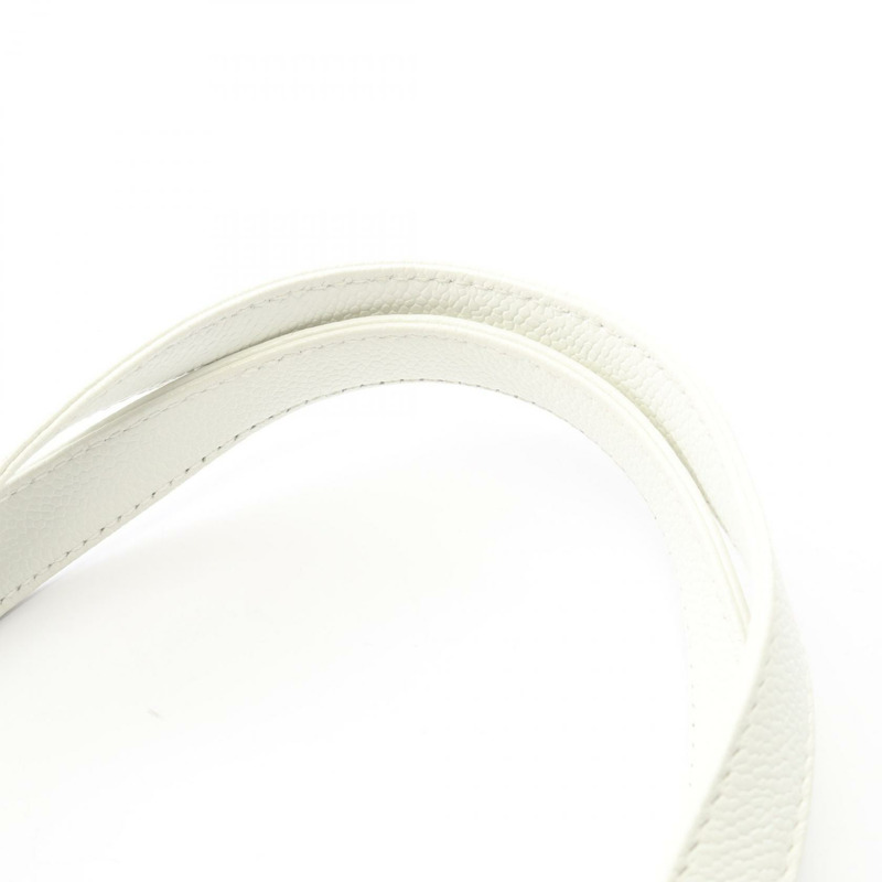 香奈兒 COCO 標誌單背包，粒面小牛皮，白色，金色五金，二手，女士 CC-8