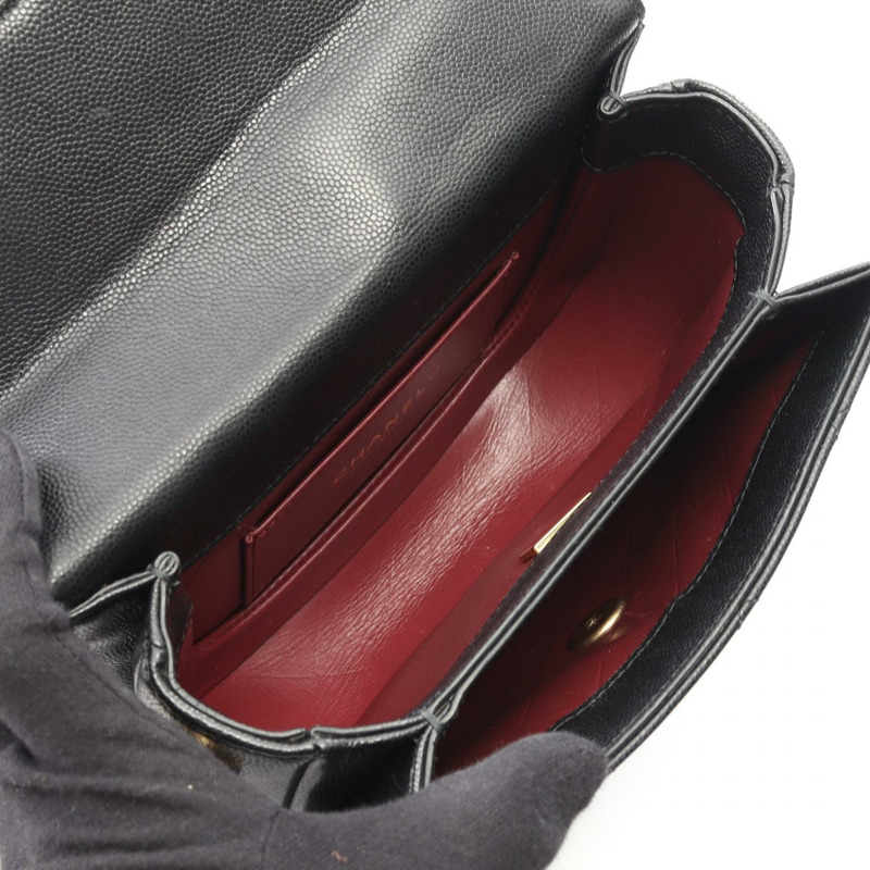 香奈兒 (CHANEL) 絎縫鏈條肩挎包，小牛皮材質，黑色，金色五金，二手女款-2