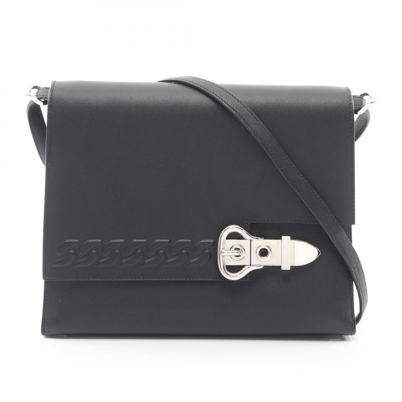 愛馬仕 Boucle Sellier 肩包 B Swift 皮革黑色 SHW-0