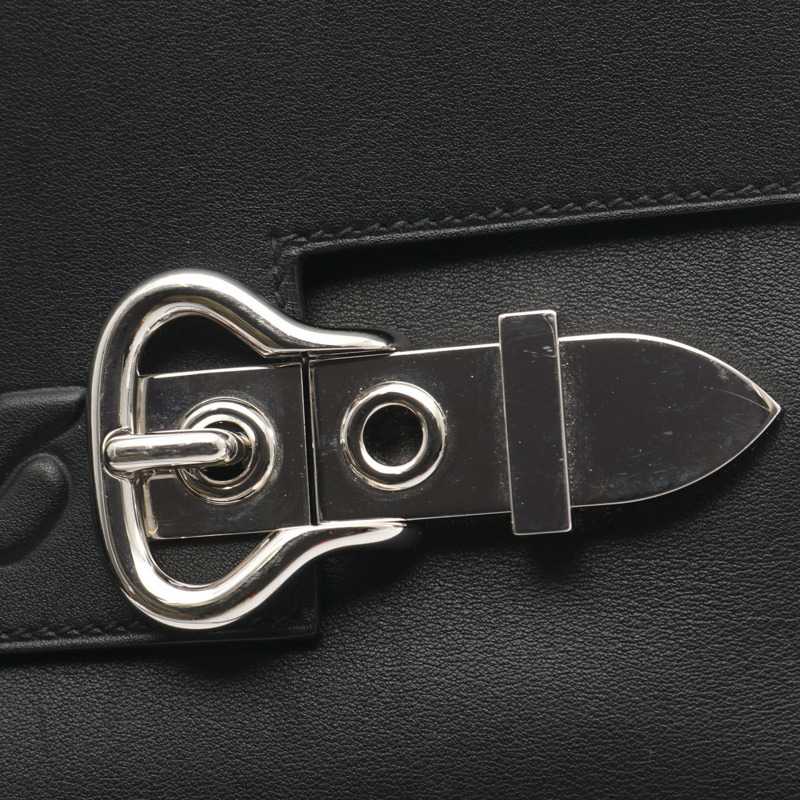 愛馬仕 Boucle Sellier 肩包 B Swift 皮革黑色 SHW-6