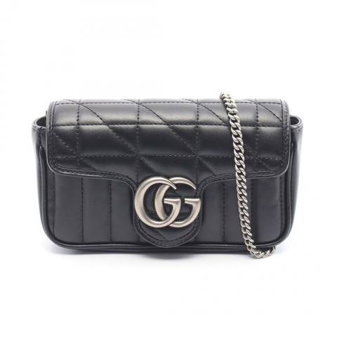 GUCCI GG Marmont 超迷你鏈條單肩斜背包 476433 皮革 二手